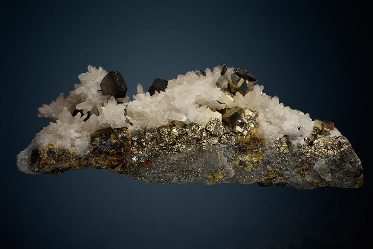 BOURNONITE with PYRITE and QUARTZ